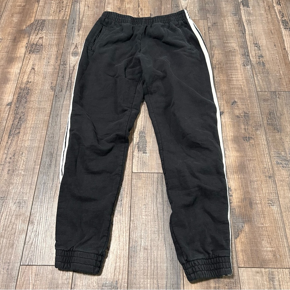 Brandy Melville Black Joggers with White Stripe‎